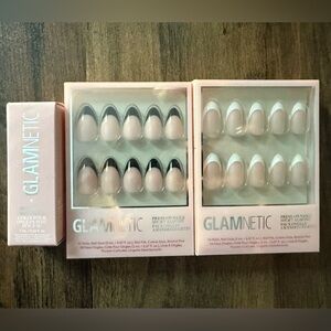 Glamnetic Press On Nails (2 boxes) Short Almond French with Glue